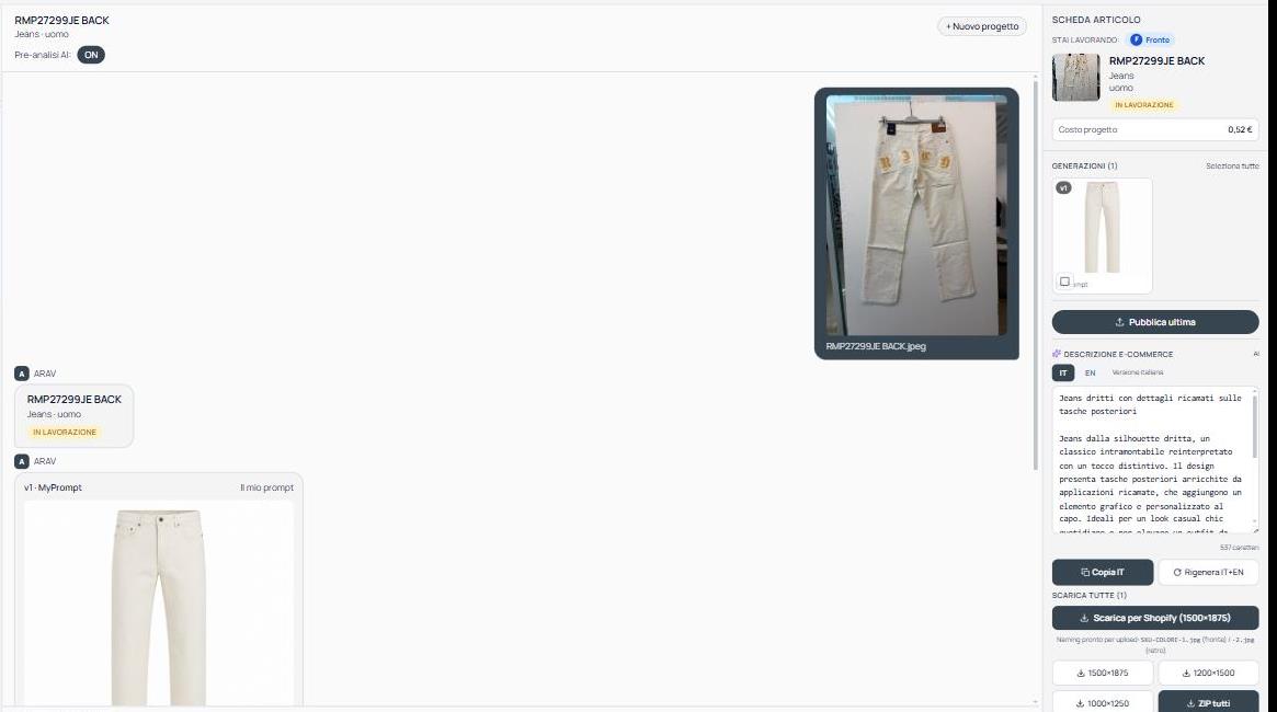 Chat contestuale e progetto BuildFashion